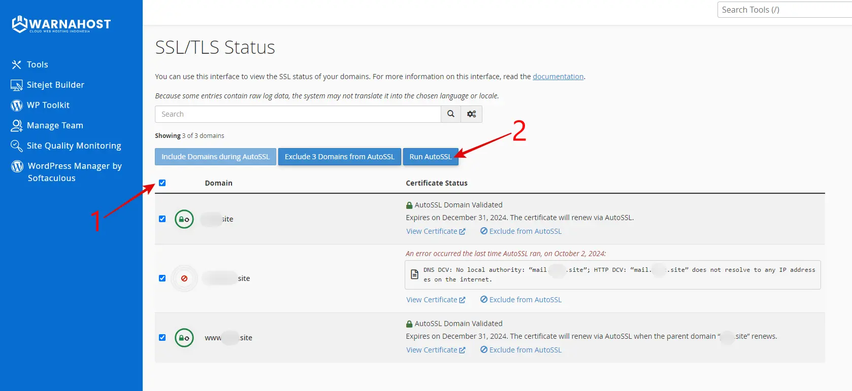 cara install SSL di cPanel WarnaHost