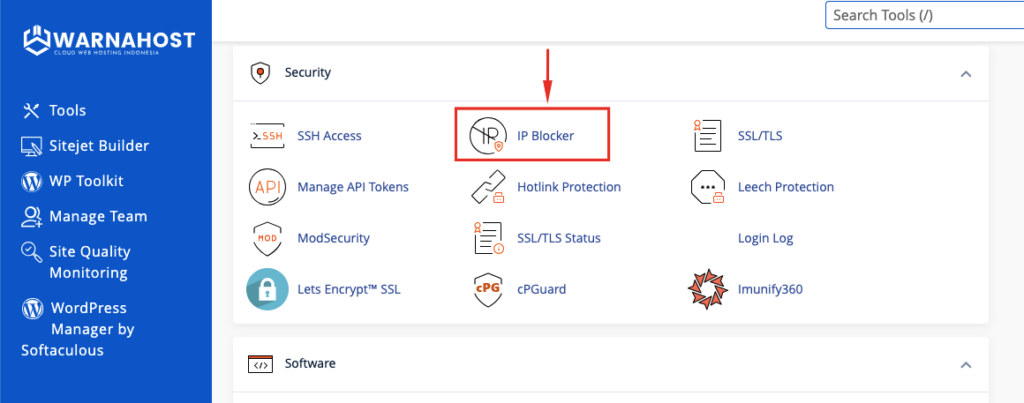 cara blokir IP di cPanel