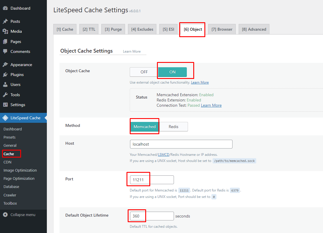 cara litespeed memcached LSMCD