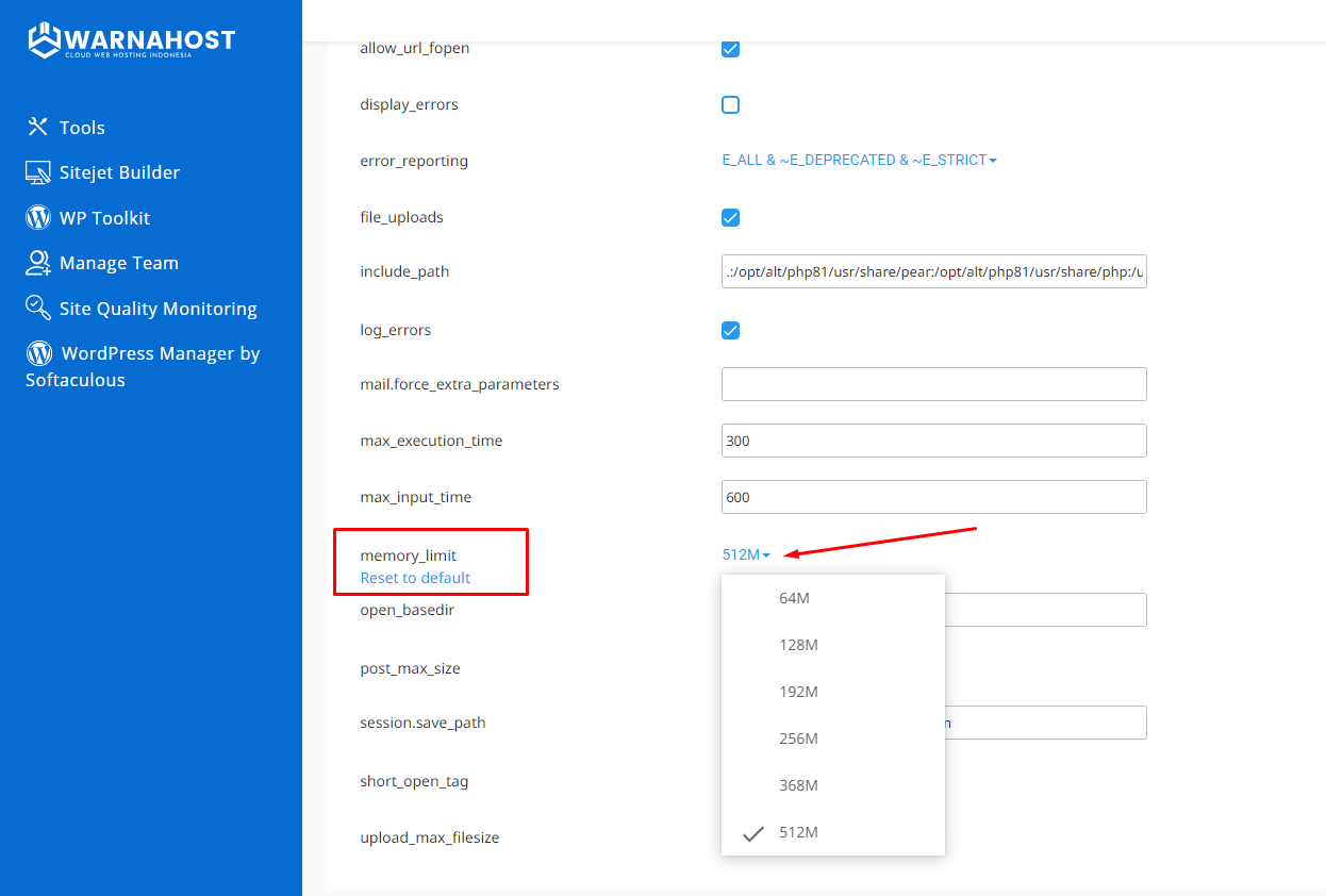 Cara Menaikkan Memory Limit PHP di cPanel